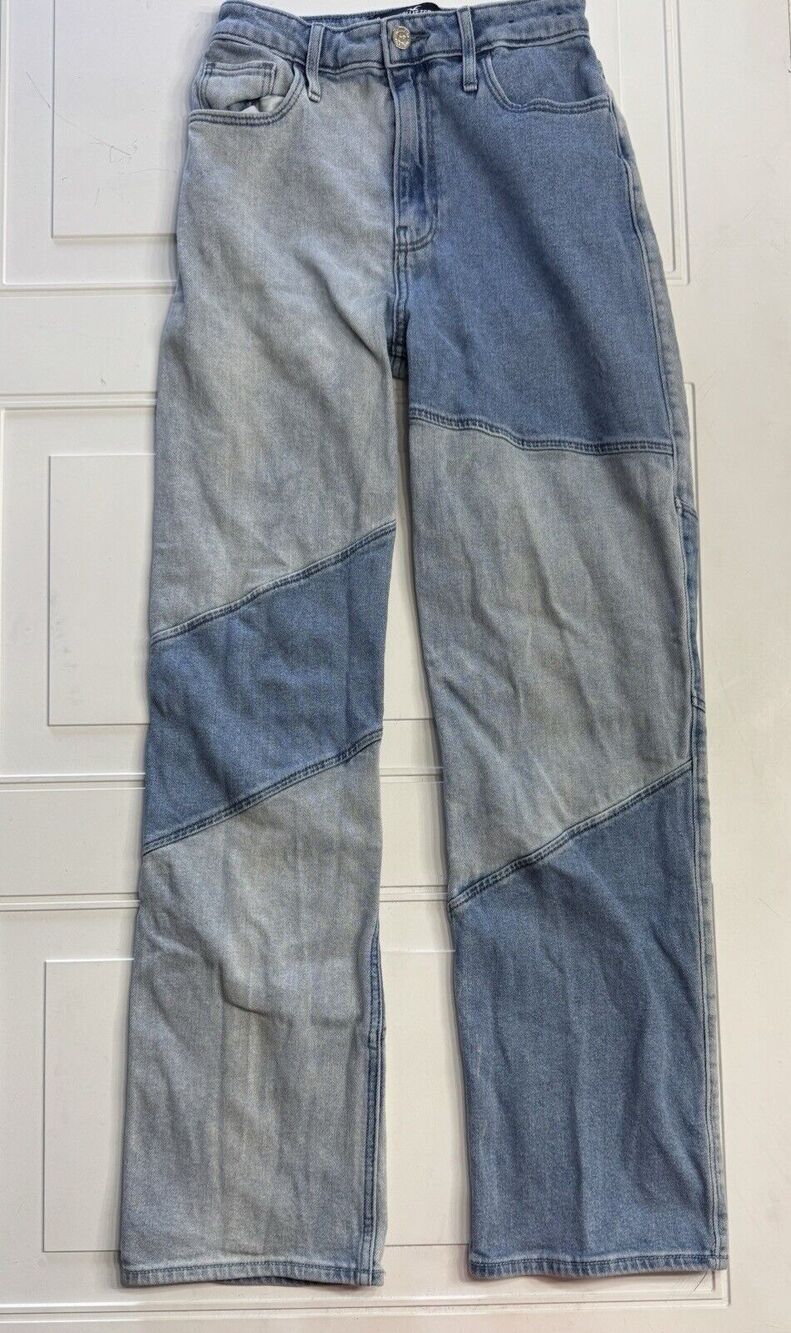 Hollister Womens Sz 1R 25x31 Patch Jeans Ultra High Rise Dad Jean